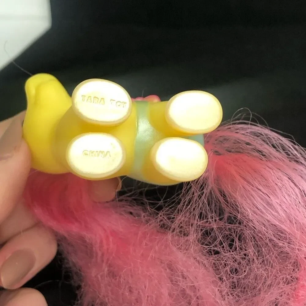 action figure yellow body pink hair horse pony figure toy cake topper‎ kidcore